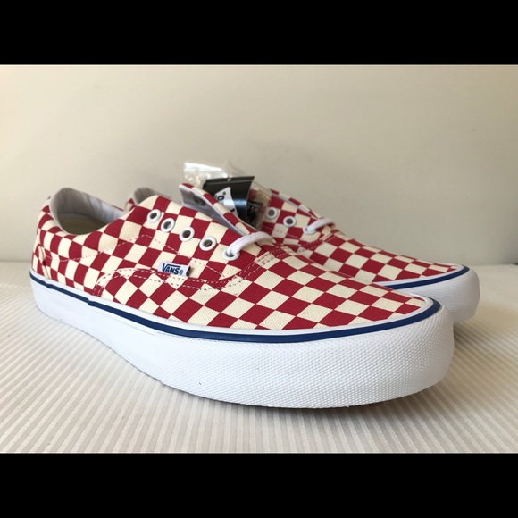 Vans Other - Vans Era Pro Checkerboard Red Canvas Sneakers